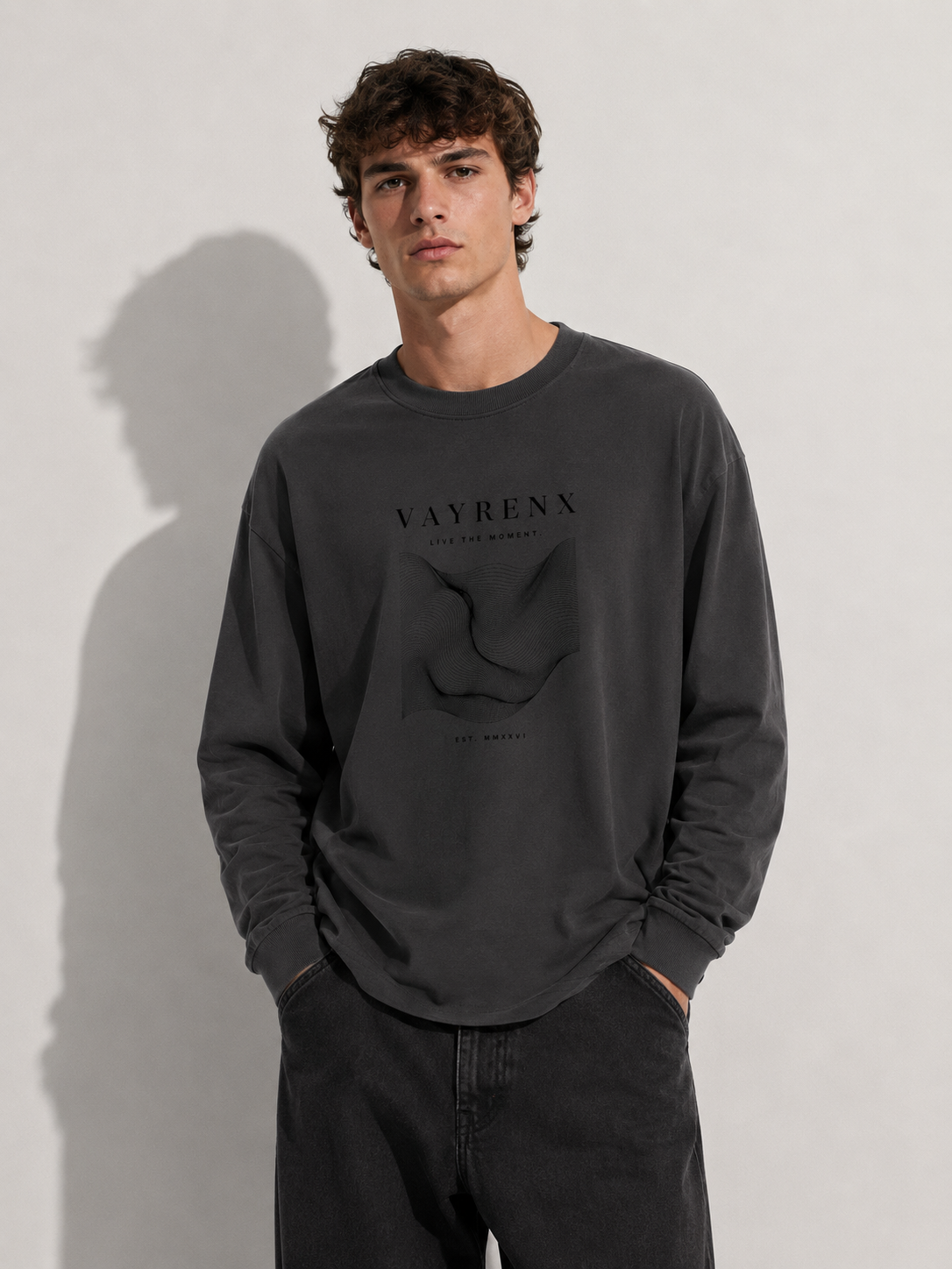 VAYRENX - Abstract Wave Graphic Long Sleeve Tee