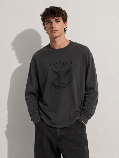VAYRENX - Abstract Wave Graphic Long Sleeve Tee