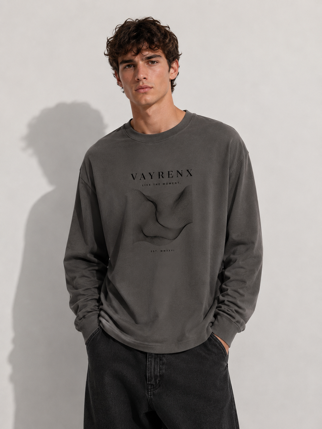 VAYRENX - Abstract Wave Graphic Long Sleeve Tee