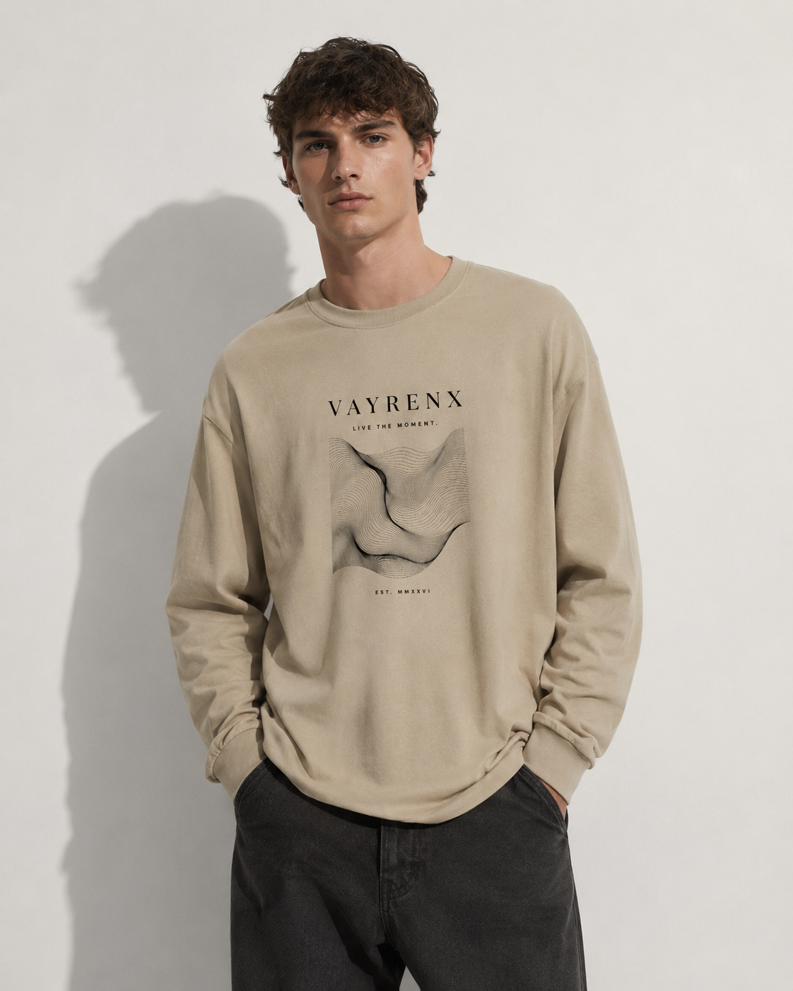 VAYRENX - Abstract Wave Graphic Long Sleeve Tee