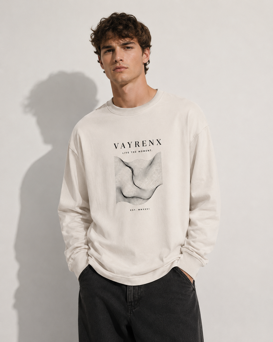 VAYRENX - Abstract Wave Graphic Long Sleeve Tee